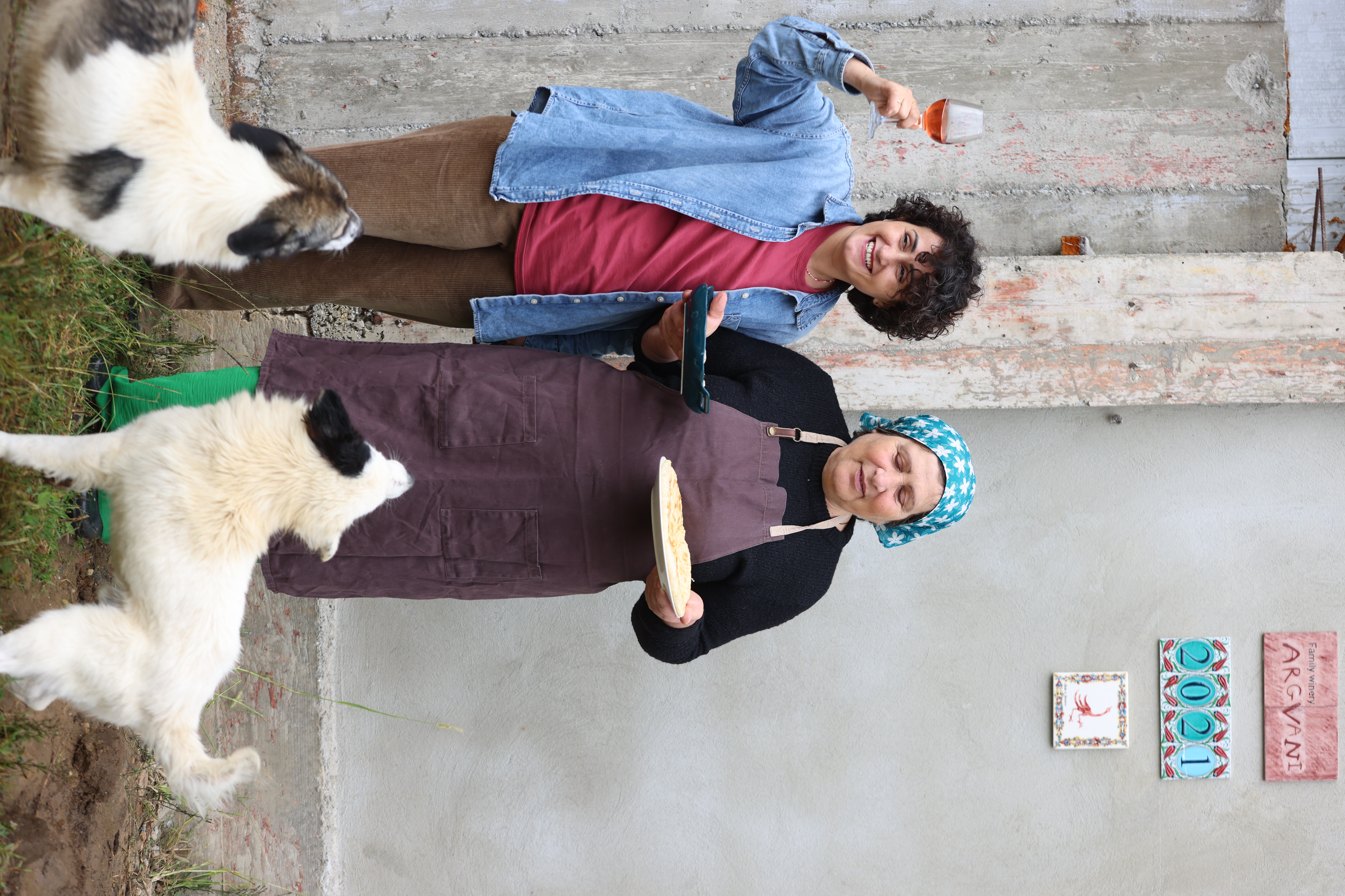 Argvani family winery hosts greeting guests