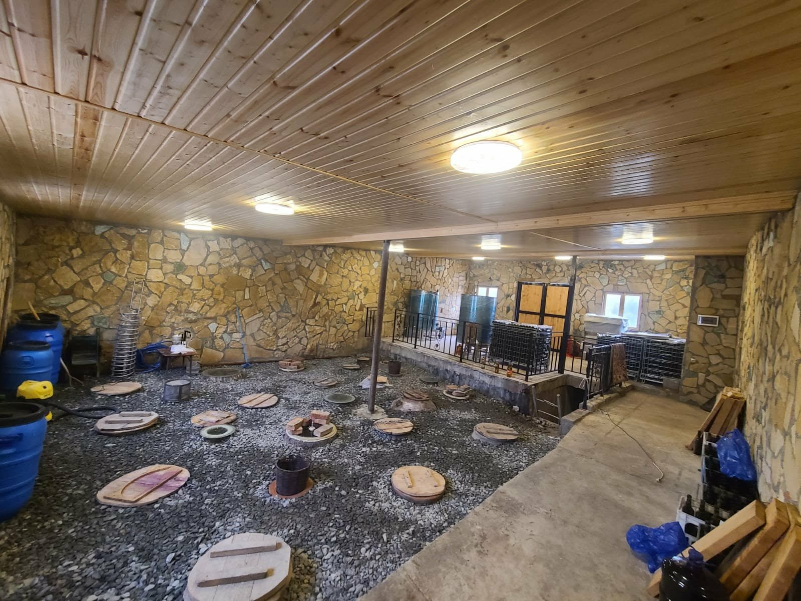 Lagwine qvevri room and winemaking equipment